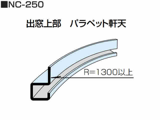 リングホーマー　アール曲加工　部材　NC-250型　出窓上部 パラペット軒天