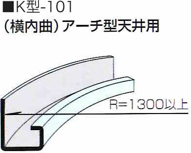 リングホーマー　アール曲加工　部材　K-101型　アーチ型天井用（横内曲）