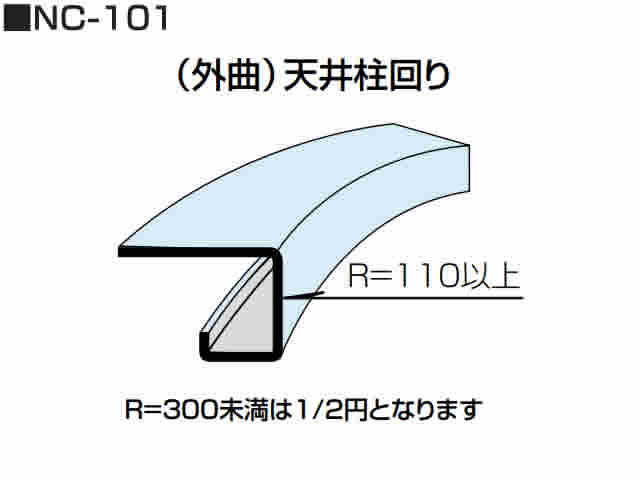 リングホーマー　アール曲加工　部材　NC-101型　天井柱回り（外曲）