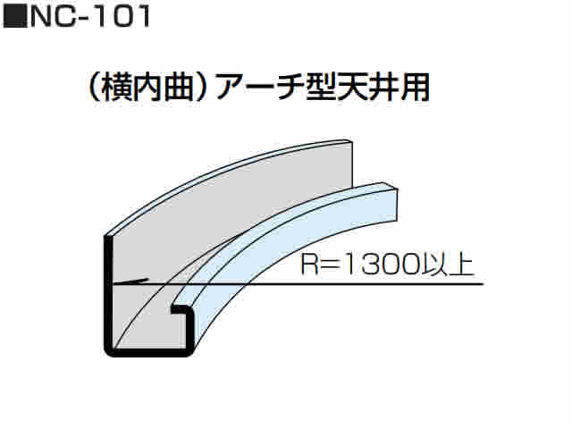 リングホーマー　アール曲加工　部材　NC-101型　アーチ型天井用（横内曲）