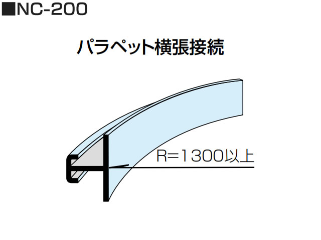 リングホーマー　アール曲加工　部材　NC-200型　パラペット横張接続